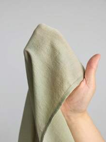 Ontre 2025 夏季女士纯色抽绳腰荷叶边下摆休闲裙两件套，优雅度假海滩音乐节 - 綠色 - 查看 6