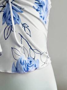Flirla 小巧甜美蝴蝶结芭蕾风格修身女式背心 - 彩色 - 查看 5