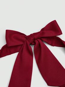 Sweetra Plus Size Summer Tie Neck Bow Collar Open Front Elegant Vacation Commute Blazer, Burgundy Graduation,Back To School,Teacher Outfits For Women