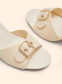 CUCCOO BASICS Women's Adjustable Buckle Design Fashion High Heel Sandals - Beige - View 11