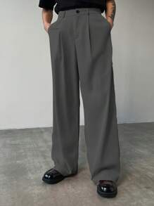 Claim Dot 男士休闲纯色阔腿西装裤