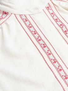 LanaWest Camisa casual feminina com decoração bordada em estilo ocidental, moda minimalista adequada para o verão - Damasco - Ver 6