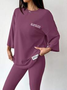 Mulvari Women Two Pieces Outfits For Daily Wear - Purple - View 6