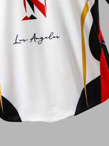 Camiseta deportiva informal de cuello redondo de manga corta con estampado numérico y de letras para adolescentes, top corto de verano