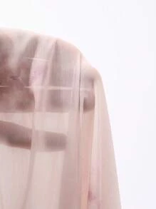 DAZY 女式系腰长袖中长连衣裙，秋季连衣裙 - 杏色 - 查看 7