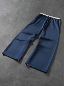 Manfinity Hypemode Men's Casual Modern Color Block Knitted Sweatpants With Zipper Details And Long Length