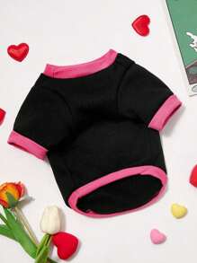 PETSIN Cute X-Letter/Ice Cream/Cake Pattern Lightweight Sweatshirt For Cats/Dogs, Black & Pink, Pet Apparel, Cool Style, Spring/Summer