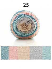 100克/卷彩虹纱5股段染纱DIY手工针织纱适用于毛衣帽子围巾沙发垫蛋糕纱193米 - 彩色 - 查看 17