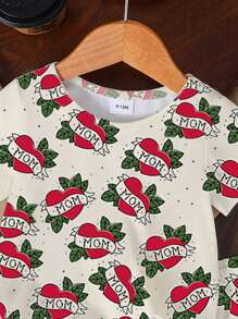 Baby Girls' Digital Print 2pcs Set, Casual Round Neck Short Sleeve T-Shirt And Shorts, Summer - Multicolor - View 3