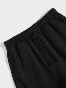 SHEIN مجموعة تيشرت أكمام قصير برسمة حرف مطبوع على لون متباين بني للمراهقين مع شورت أسود، متناسقة، كاجوال، للمدرسة والسفر والرياضة، مريحة وعملية ناعمة وبسيطة متعددة الاستخدامات - متعدد الألوان - مشاهدة 6