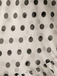 Aveloria Rosie Blusa con volantes y mangas acampanadas con lazo a lunares estilo clásico francés, combinada con falda de gasa de doble capa con volantes en el bajo, conjunto de 2 piezas para mujer de estilo elegante y de moda para primavera y otoño