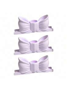 SHEIN Gypsum Candlestick Decorative Candlestick Center Decoration,Ins Style Pink Bow Candlestick Is Suitable For Candles, Suitable For Dining Table Wedding Dinner Party Gifts Birthday Graduation