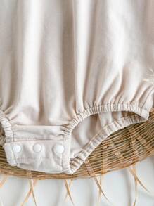 Loomiva Infant Baby Boy Letter Print Contrast Color Soft Knit Crew Neck Short Sleeve Bodysuit