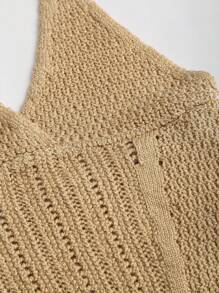 Sweetra Ensemble haut et mini-jupe en tricot à ourlet asymétrique pour femme, couleur unie, doux et à la mode