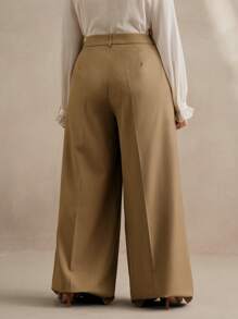 Anewsta Pantaloni eleganti con ricamo floreale per donne formose, adatti per pendolarismo, primavera/estate, ideali per festival, lauree, casual business, vacanze