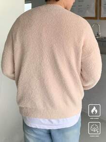 Claim Dot Pulover pentru bărbați, ocazional, de culoare uni, uni, cu gâtul turn, cu mânecă lungă, pulover, toamnă/iarnă, pentru ieșiri, prieteni - Multicolor - Vizualizare 2