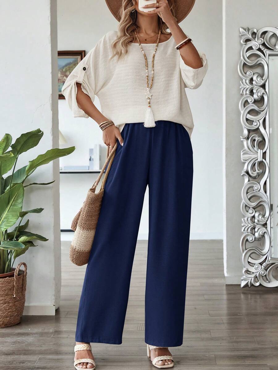 EMERY ROSE Women Two Pieces Outfits For Daily Wear - Royal Blue - View 1