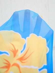 Swim Lushoire Große Größen Damen Strandüberwurf mit Blumenmuster