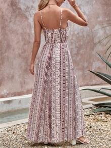 RueChic Geo Print Cami Dress - Multicolor - View 2