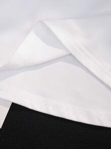 SHEIN Plus Size Women's Sparkly Diamond-Decorated T-Shirt - White - View 4