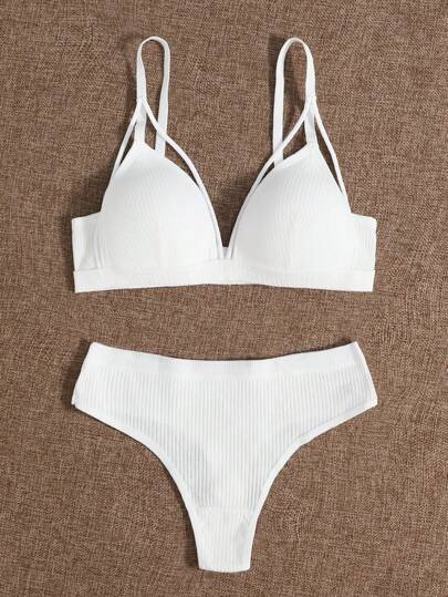 Solid Harness BH Slipje Lingerie Set view 3