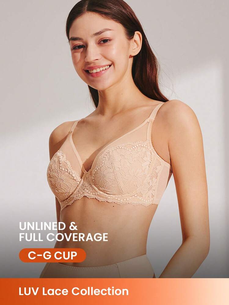 Full Coverage Lace Mesh Bra