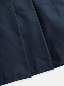 SHEIN Sparklyn 二合一少女高腰百褶裙套装，含安全短裤，百搭短裙组合，适合搭配衬衫、长袖/短袖T恤、Polo衫等夏季单品