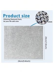 1pc Rhinestone Decor Tape, 7.8 X 9.4 Inch Self Adhesive Glitter Car Phone Craft Decorative Sticker, For DIY