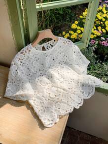 Comfortcana Maglietta casual da donna per le vacanze, a maniche corte, tinta unita, con dettaglio a pois