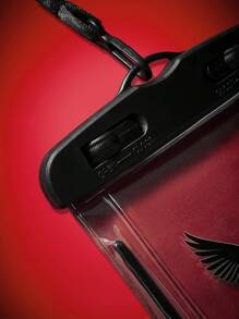 The Hunger Games X SHEIN Fashionable Letter & Graphic Print Transparent Waterproof Phone Pouch, Travel Accessory - Black - View 4