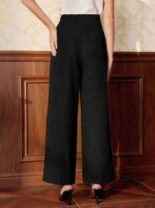 Vintamour Pantalones rectos elegantes de mujer vintage, adecuados para todas las estaciones, con ribete de color contrastante, color café, adecuado para el Día de San Valentín, negocios casuales, ropa de iglesia, ropa de oficina, ropa de crucero, estilo dinero viejo, ropa de maestra, atuendo del Año Nuevo Chino, ropa de verano para el Día de San Valentín, ropa de iglesia para mujer