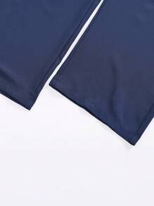 Manfinity Homme 2 Stücke einfarbige Herren Jogginghose mit Kordelzug und geradem Bein, Lässige Hose