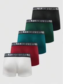 SHEIN 5 أزواج من السراويل القصيرة الموضة للرجال، مناسبة للصيف