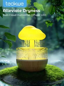 Teckwe Humidificador, Humidificador en forma de nube de lluvia colorida, Máquina de aromaterapia con gotas de lluvia, Lámpara de ambiente para dormir, Luz nocturna en forma de nube con lluvia y 7 colores cambiantes, apta para hogar, oficina y dormitorio