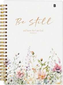 SHEIN 1pc Notebook- PSALM 46 Be Still And Know That I Am - Gifts For Women, Journal Notebooks For Note Taking, Journaling Notebook, Spiral Notebook 13.97X21.08cm With 50 Pages -A Diary With The Weekday Signs , Weather Signs, Memo No.And Date Signs