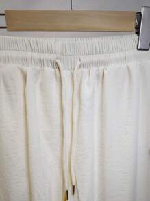 Franclia Pantalones largos casuales de mujer con diseño floral de punto