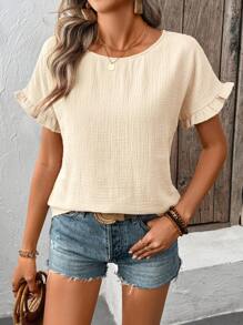 Breezaya Một Chiếc Áo Sơ Mi Bohemian Đơn Giản Hiện Đại - Màu be - Xem 3