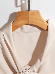 Chiquease 2 Pieces French Elegant Woven Bowknot Blouse And Mid-Length Skirt Set, Summer Fall Cloth For Women - Apricot - View 6