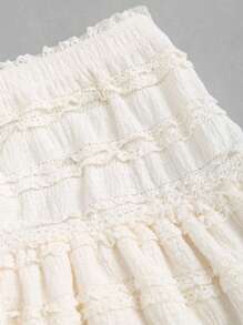 SHEIN Tall Ruffled Multi-Layer Skirt, Tall Women Plus Size, Sweet Style, Spring/Summer