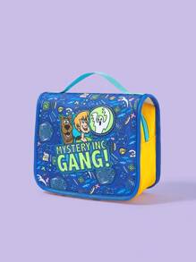 SCOOBY-DOO X SHEIN Cute Letter & Cartoon Pattern Large Capacity Storage Pouch - Navy Blue - View 2