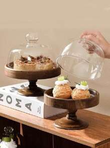 SHEIN 1set High-End Solid Wood Tall Cake & Bread Display Tray For Tea Breaks, Afternoon Tea, Snacks, Fruits Christmas Gift