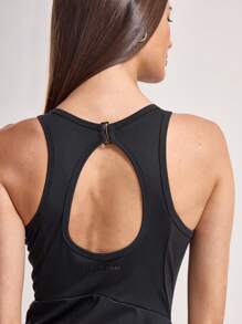 Musera Sport 女士运动连衣裙，适用于板式网球、网球、壁球、匹克球等运动，适合健身房锻炼。 - 黑色 - 查看 3