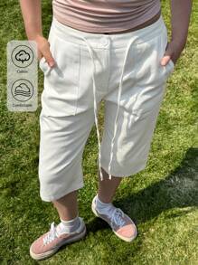 CovetEZ Pantalones de unicolor para mujer, de moda para el verano