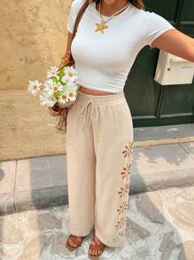 SHEIN Frenchy Pantalones lisos de mujer, de moda para el verano