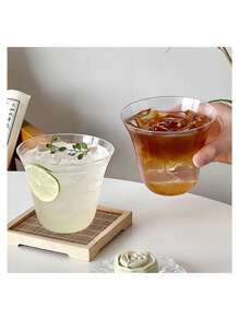 1 件创意高硼硅玻璃杯，简约透明咖啡或牛奶杯 - 無色 - 查看 2