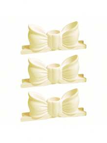 SHEIN Gypsum Candlestick Decorative Candlestick Center Decoration,Ins Style Pink Bow Candlestick Is Suitable For Candles, Suitable For Dining Table Wedding Dinner Party Gifts Birthday Graduation