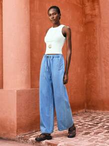 Maija Women's Blue Jeans Comfortable Elastic Waistband Lightweight And Comfortable Denim Pants Suitable For Summer Casual Jeans - Light Wash - View 6