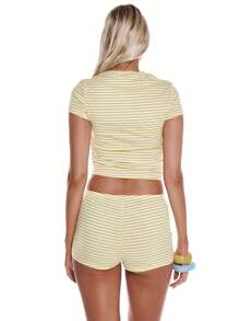 MUSERA Jersey Fitted Stripe 'The Beach Club' Musera Anchor Slogan T-Shirt Spring Vacation Beach, Cute, Holiday Airport Comfy Cute Christmas,Elegant