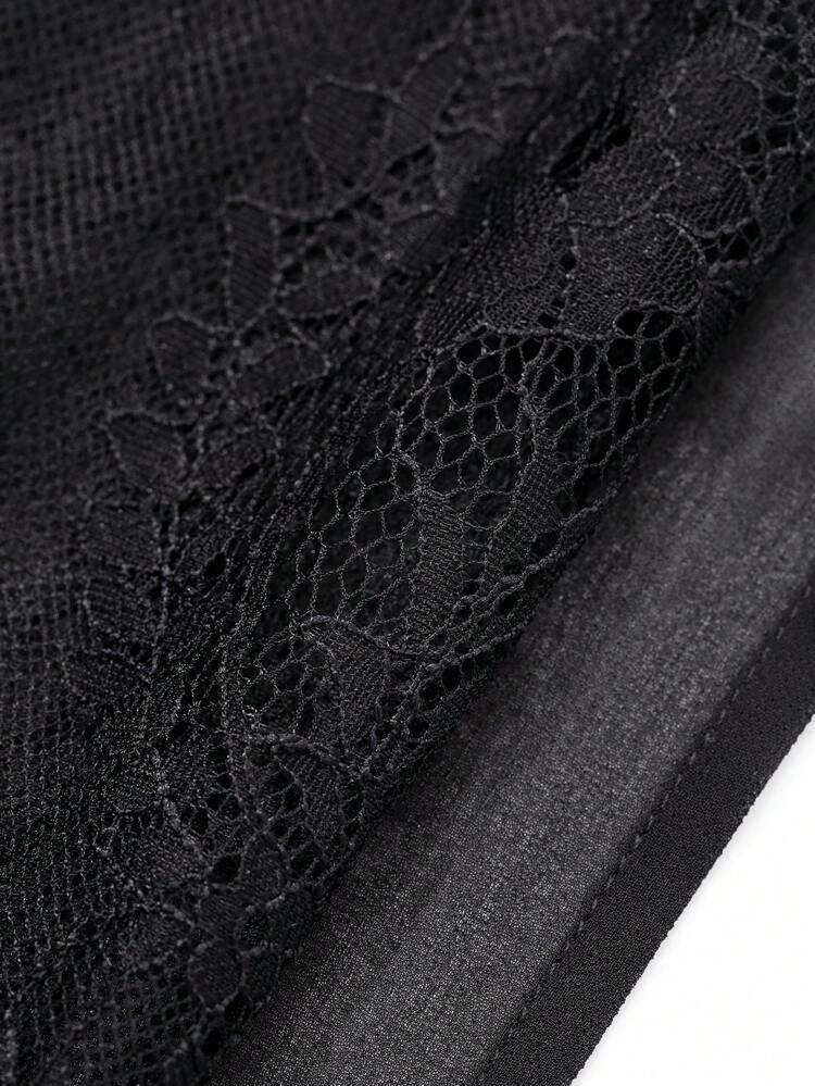 Women's Lace Patchwork Wide Leg Floor-Length Pants