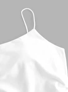 SHEIN Essnce 两件套水钻蝴蝶结装饰女士露脐吊带背心套装，带胸垫，适合夏季，水钻装饰，蝴蝶结肩带，内置胸罩 - 彩色 - 查看 9